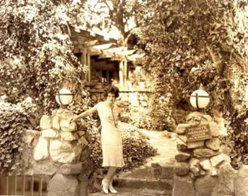 Clara Bow at her home in Laurel Canyon.