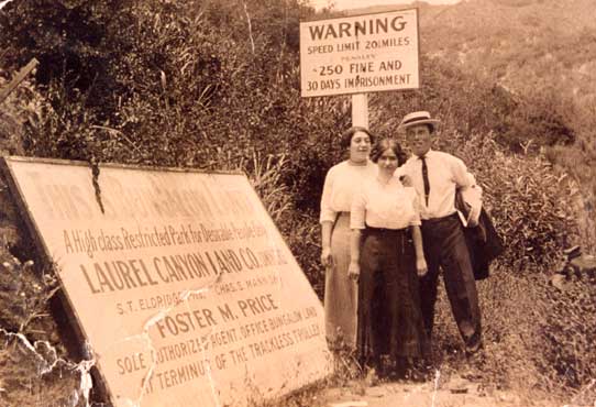 Selling paradise: A sign advertising a subdivision in Laurel Canyon around 1910.