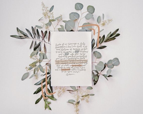 marriage prayer - color or b+w print