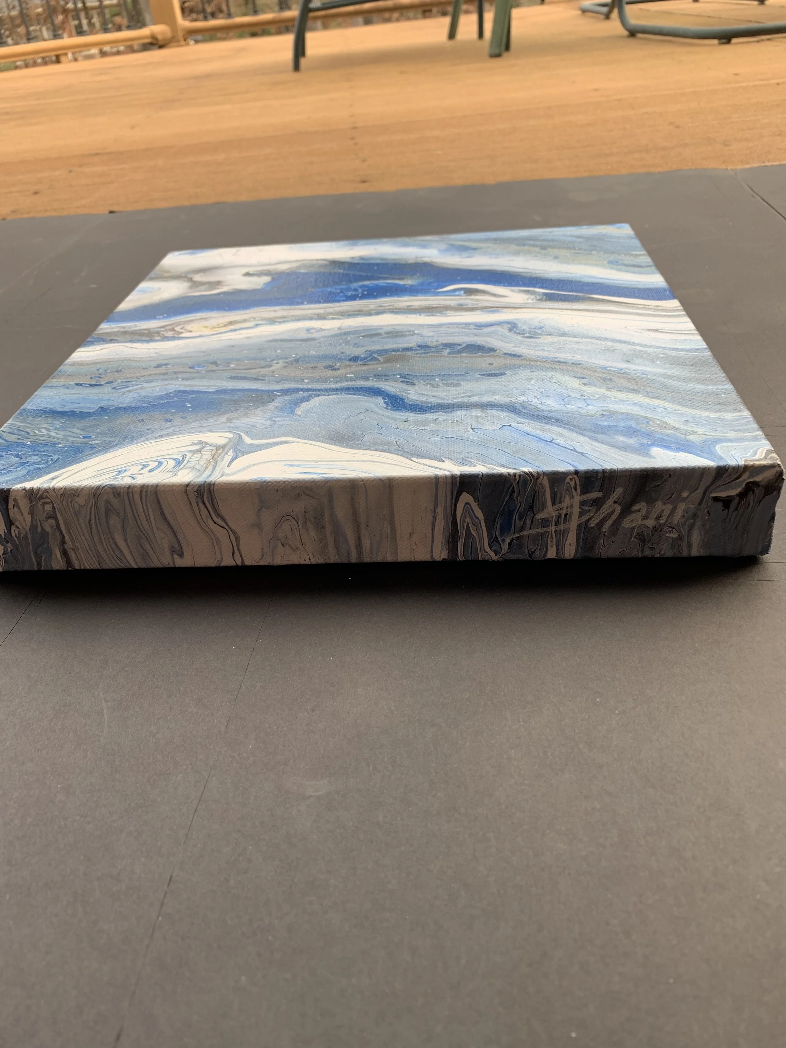 Icy Ravine with silver 12x12