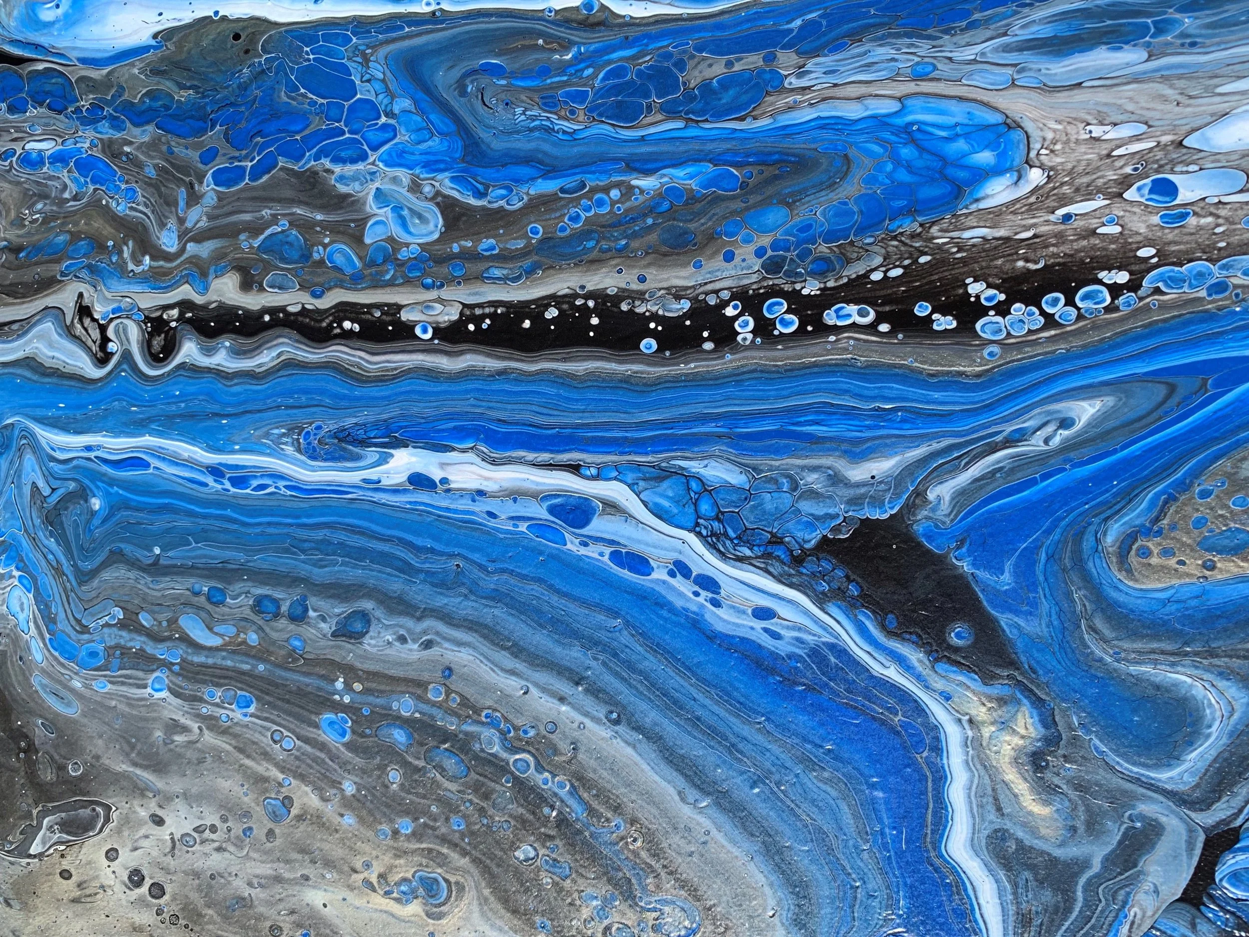 River of Cells Blue with Champagne 