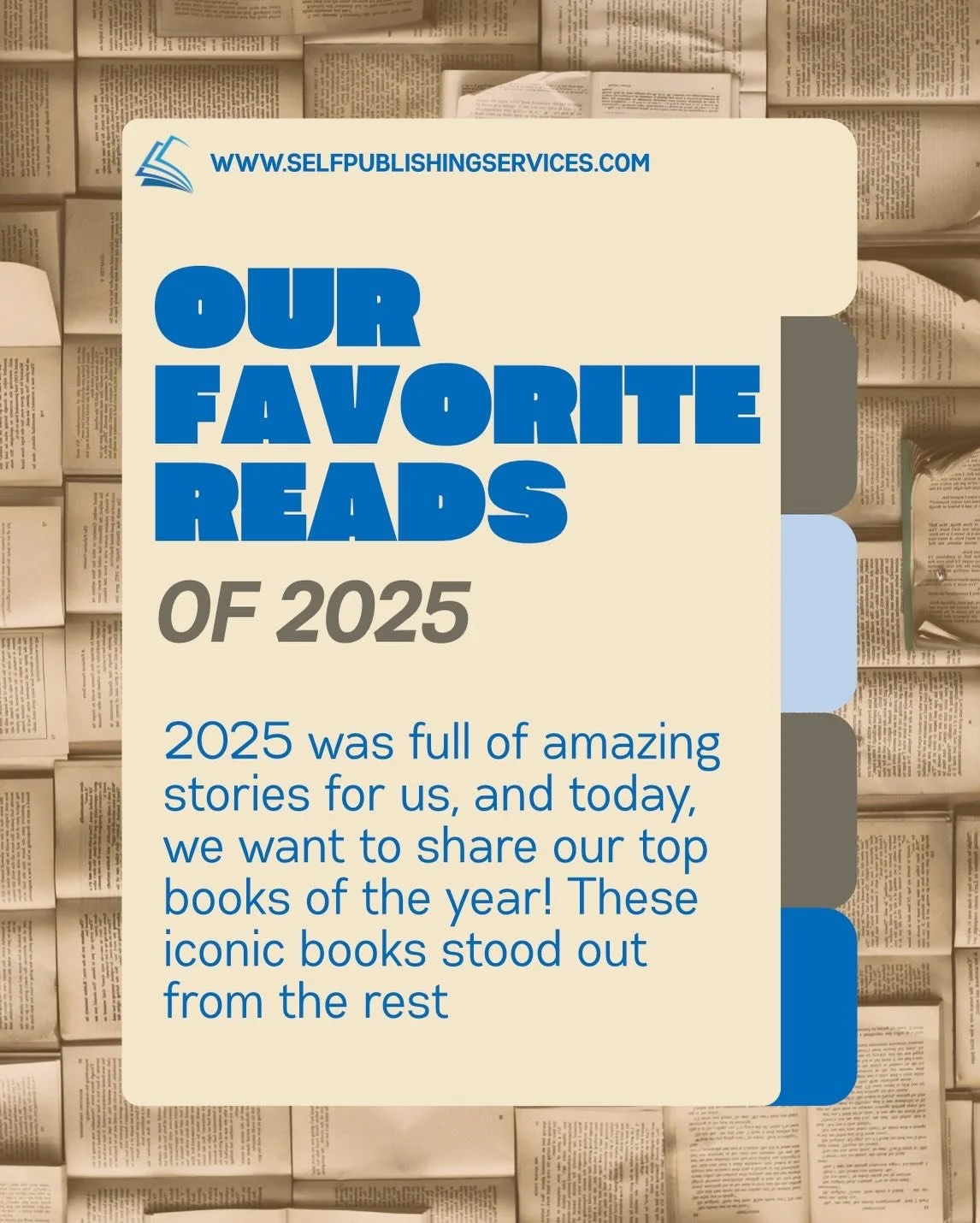 2025 was a great year of reading for us and we wanted to share some of our favorites. Here&rsquo;s to another year of checking off (and adding to) that TBR list! Let us know what your top read was in the comments.
.
.
.
 #selfpublishingservices #SPS 