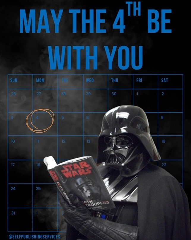 Happy Star Wars Day, everyone! Today we honor one of the most iconic book series of all time. My the 4th be with you.✨
.
.
.
#selfpublishingservices #SPS #StarWarsDay #Maythe4th #scifibooks
