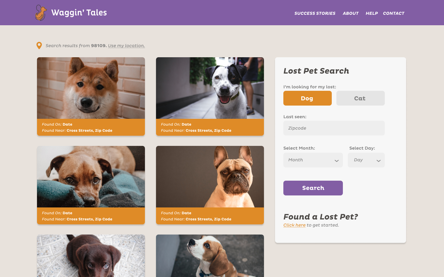 Website landing page concept.