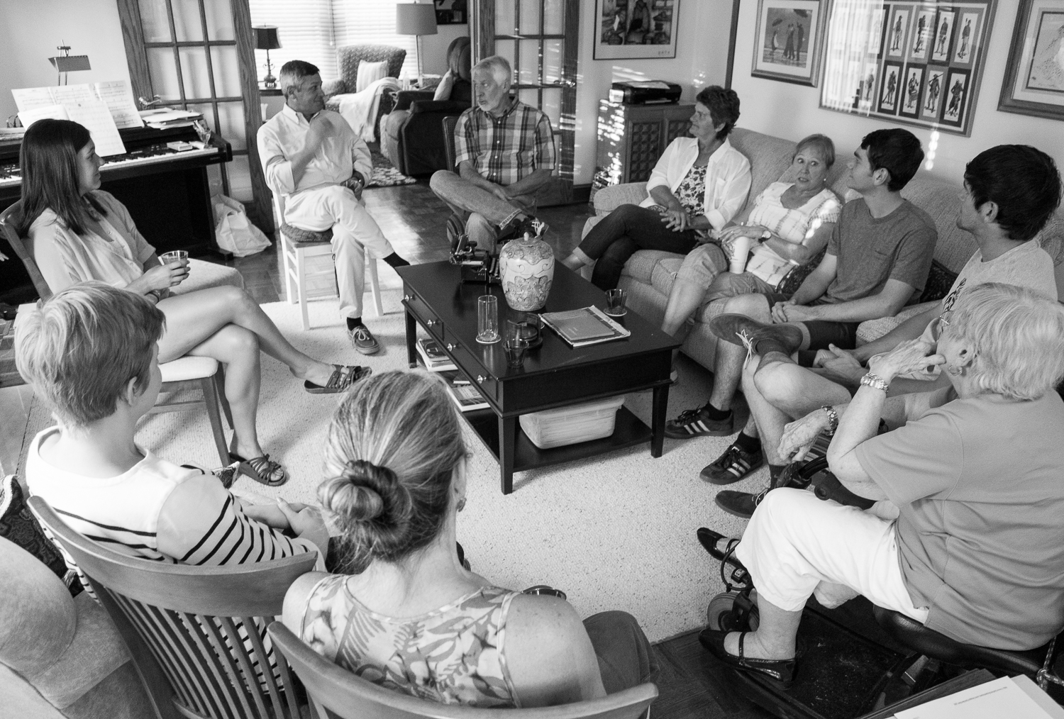 Family gathering in Bernice's living room, 2015