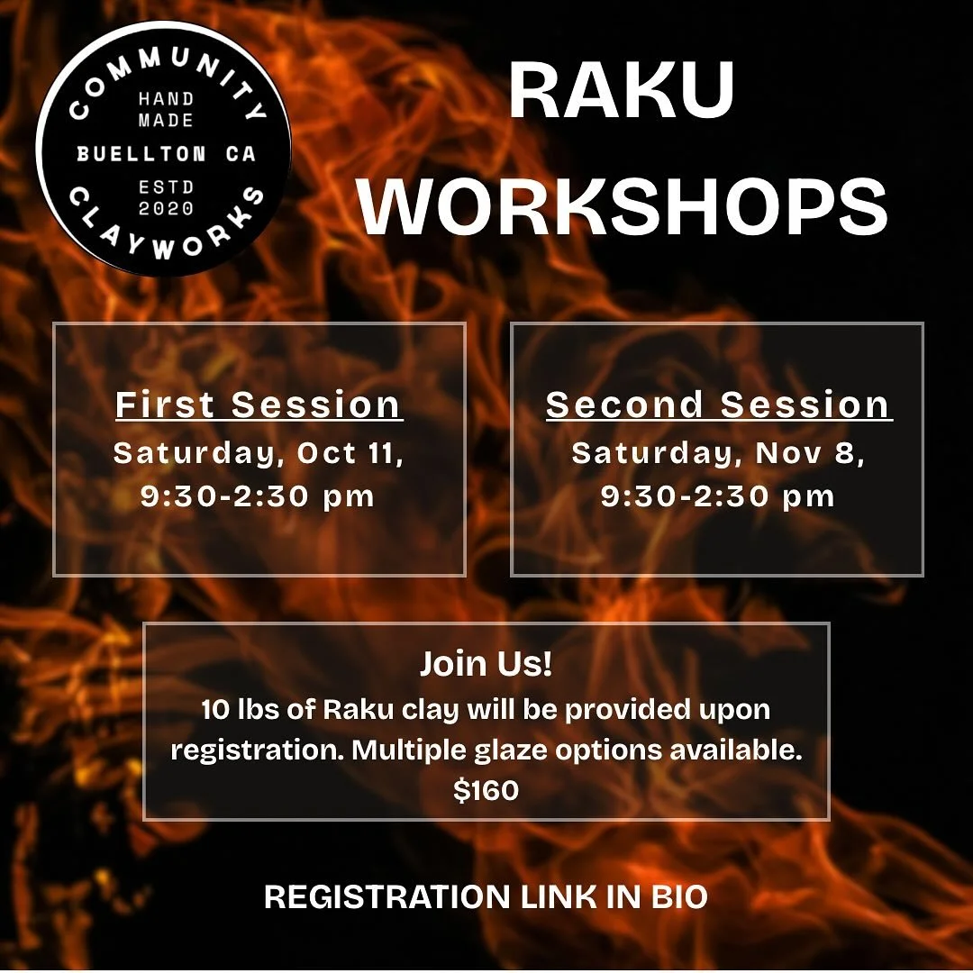 Our outdoor Raku firings are back this fall! ๐ฅ Join us for an unforgettable day of fire, smoke, and surprise as your glazed pieces transform before your eyes!
๐๐ป Register now at the links in bio!
#rakufiring #buellton #santaynezvalley #solvang #