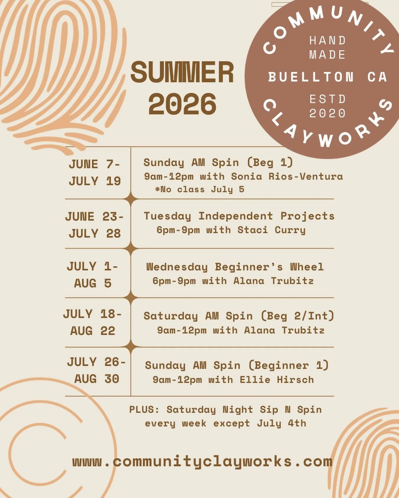 Sunday class starts June 7!!!