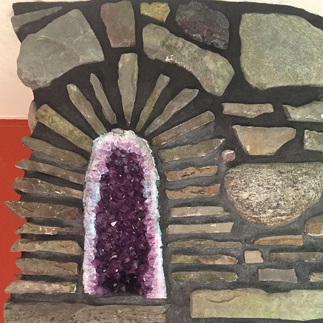 custom #stonework #stonemasonry on #chimney with #amethyst #crystal #fingerlakes #upstateny