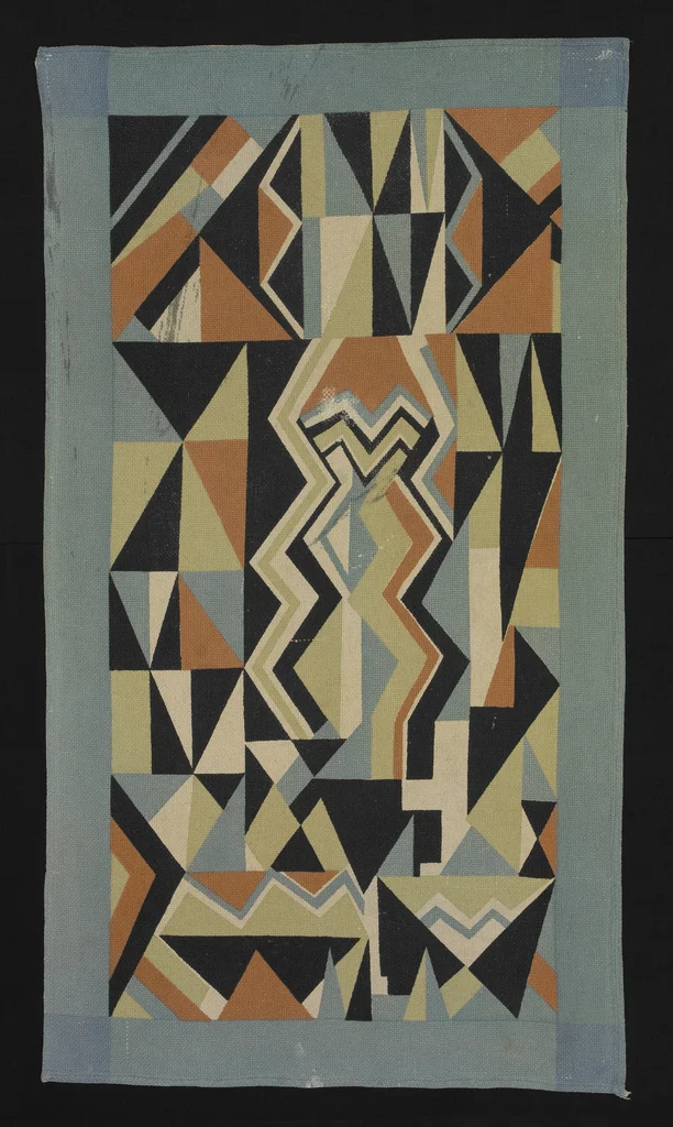 Designer: Ruth Reeves, American, 1892–1966 Retailer: W. & J. Sloane, American, 1843–1985 Coverlet, “Electric” Pattern 1930 Cotton 74 1/8 x 41 1/8 in. (188.3 x 104.46 cm) John P. Axelrod Collection, B.A. 1968 1995.49.1 (Yale University Art Gallery)