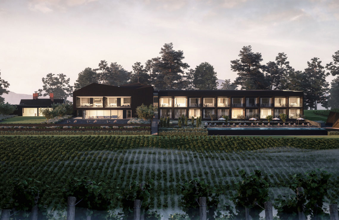 Jackalope Hotels nestled amongst the pristine vineyards at Willow Creek Winery.