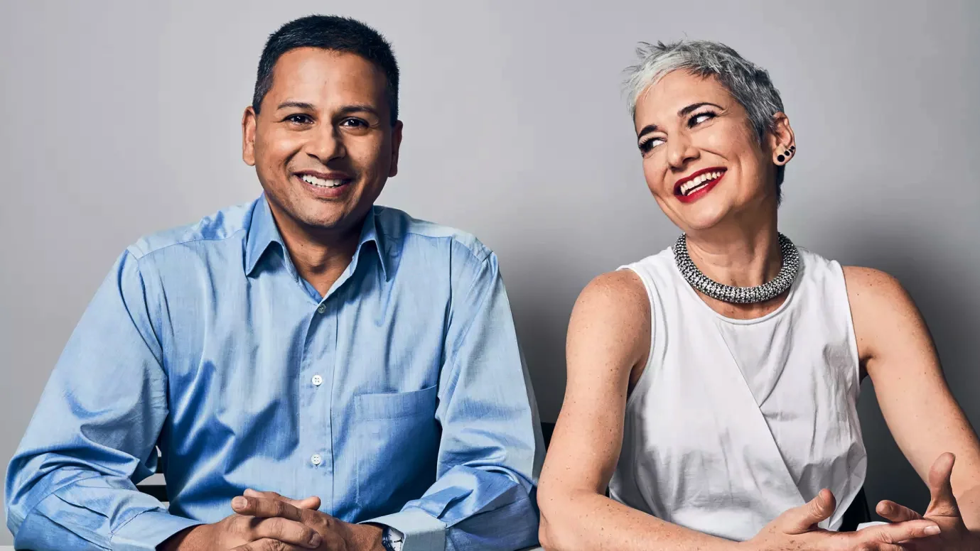 Dilip Kumar and Gianna Puerini, Amazon Go Executives. Photo: Ian Allen