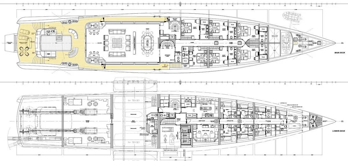 LOGOS 61 m Sport Mega-Yacht General Arrangement
