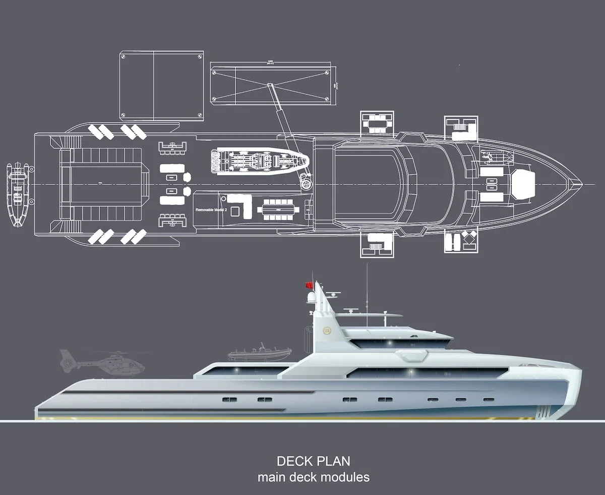 Super-Expedition 65 m Superyacht deck plan