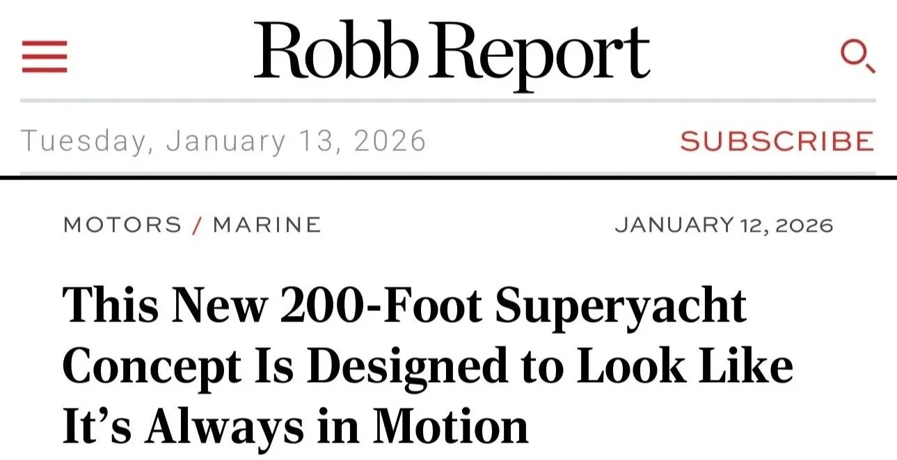 Robb Report - This New 200-Foot Superyacht Concept Is Designed to Look Like It’s Always in Motion