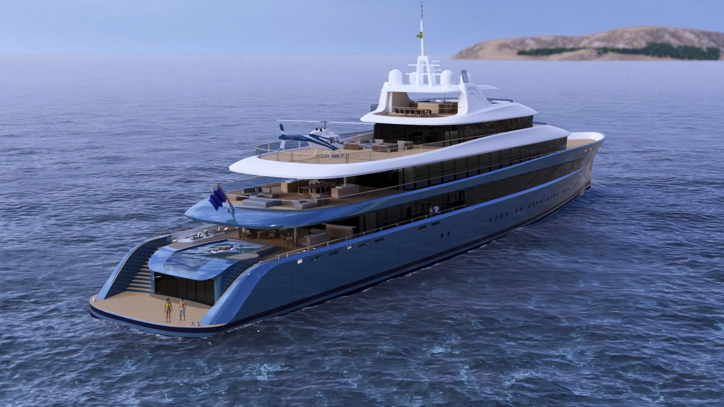 ER 90 m Expedition Superyacht decks
