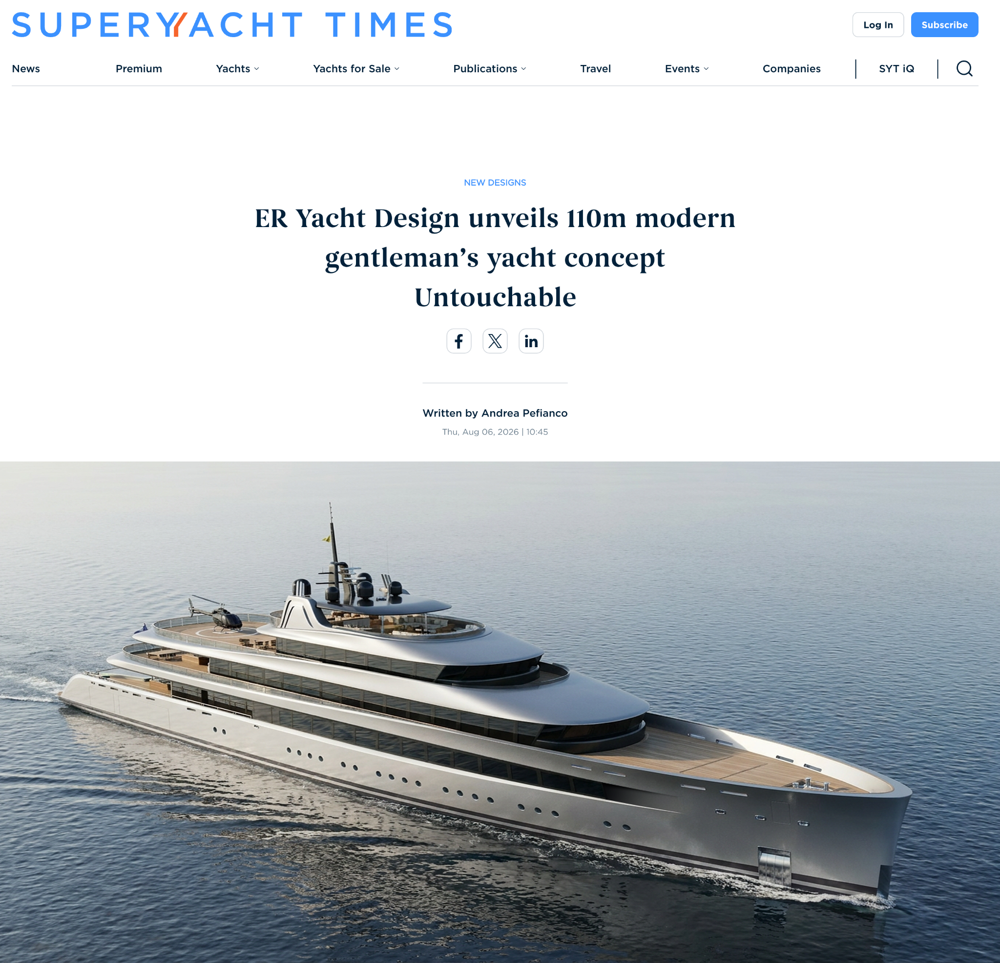 ER 110 Untouchable Featured by SuperYacht Times