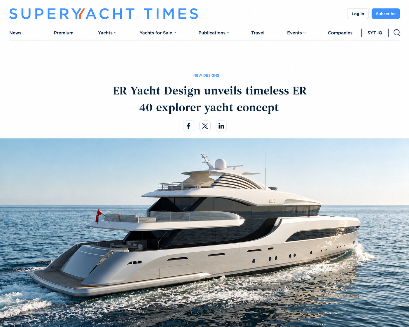 SuperYacht Times Showcases ER Yacht Design’s ER 40 Explorer Yacht