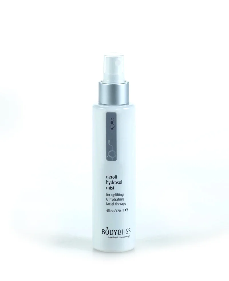 I REJOICE Neroli Hydrosol Mist I REJOICE Neroli Hydrosol Mist is a fragrant purifier and skin softener – hydrating and refreshing to your skin. Aloe Vera helps with moisture retention. Neroli hydrates and is uplifting to the senses. Chamomile and Ylang-Ylang help ease patterns of tension, frustration or irritability. Notes of organic citrus and vanilla comfort and uplift