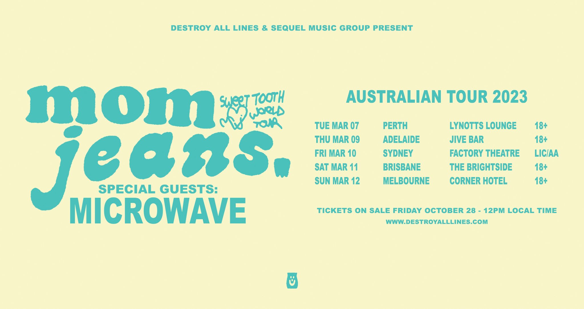 MOM JEANS (US) ANNOUNCE THE SWEET TOOTH AUSTRALIAN TOUR, KICKING OFF MARCH 2023