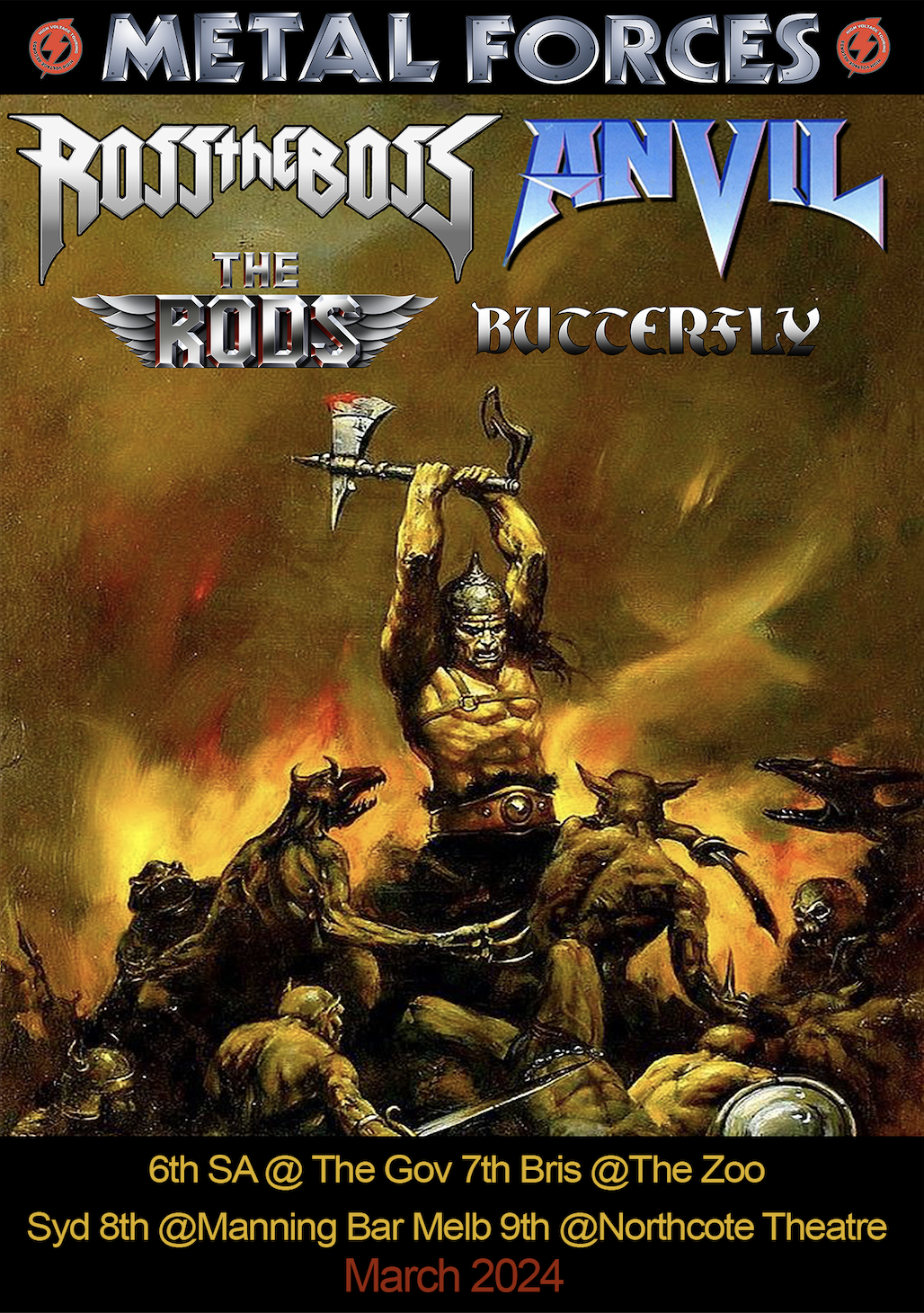 METAL FORCES Featuring Ross The Boss, Anvil & The Rods Australian Tour