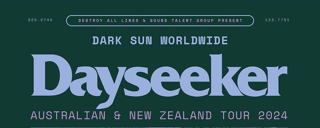 Dayseeker Australian & New Zealand Tour 2024 With Special Guests Casey, Landon Tewers & Inertia.