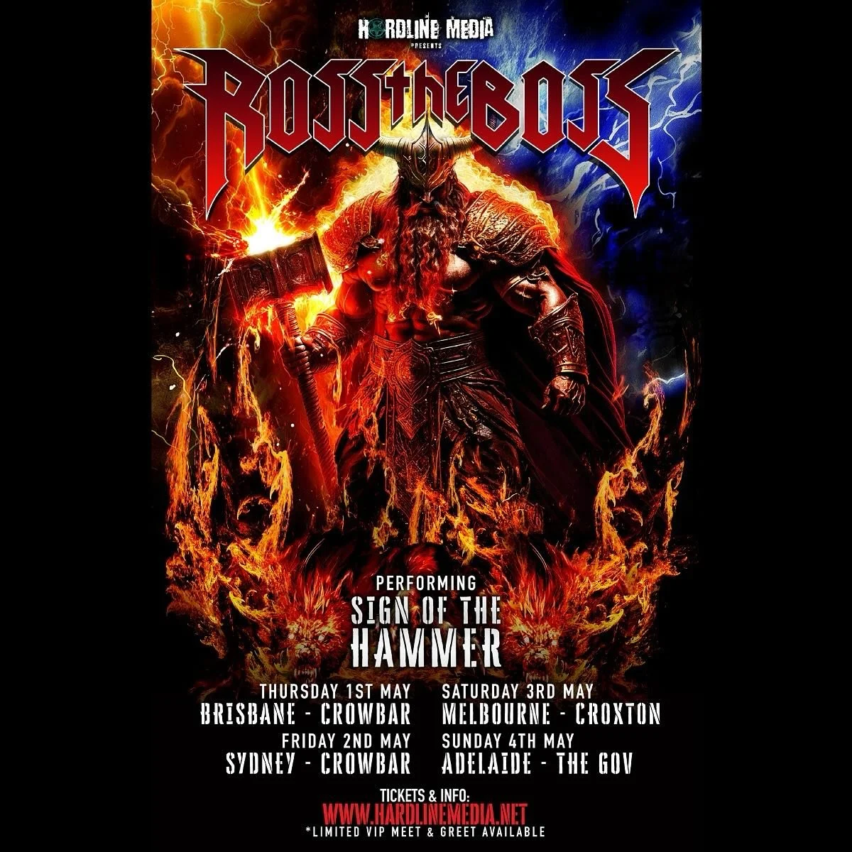 ROSS THE BOSS Announces May 2025 Australian Tour Performing MANOWAR's 'Sign Of The Hammer' In Full