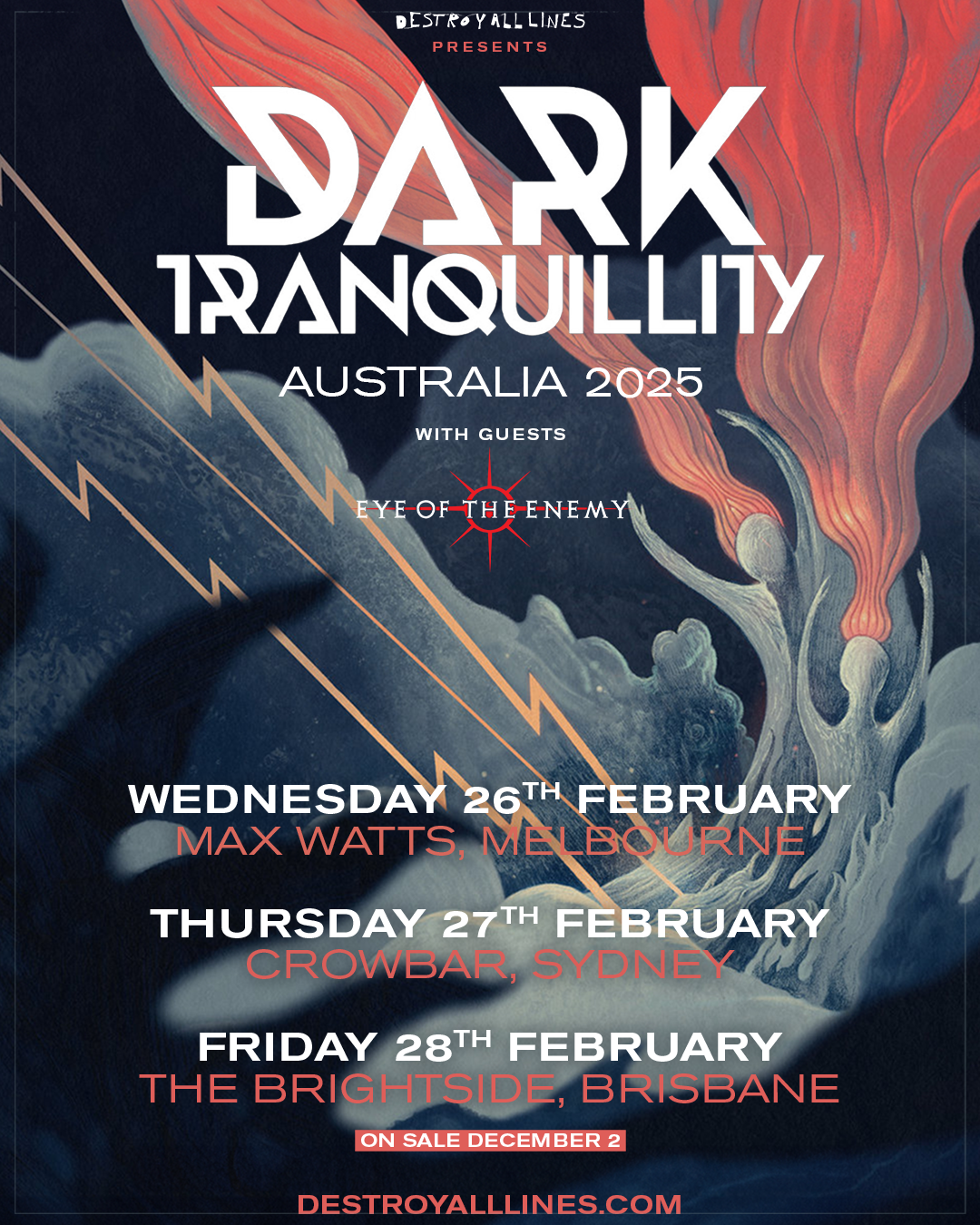 Dark Tranquillity: Announce First Australian Tour In Over A Decade for Feb 2025 with Guests, Eye Of The Enemy