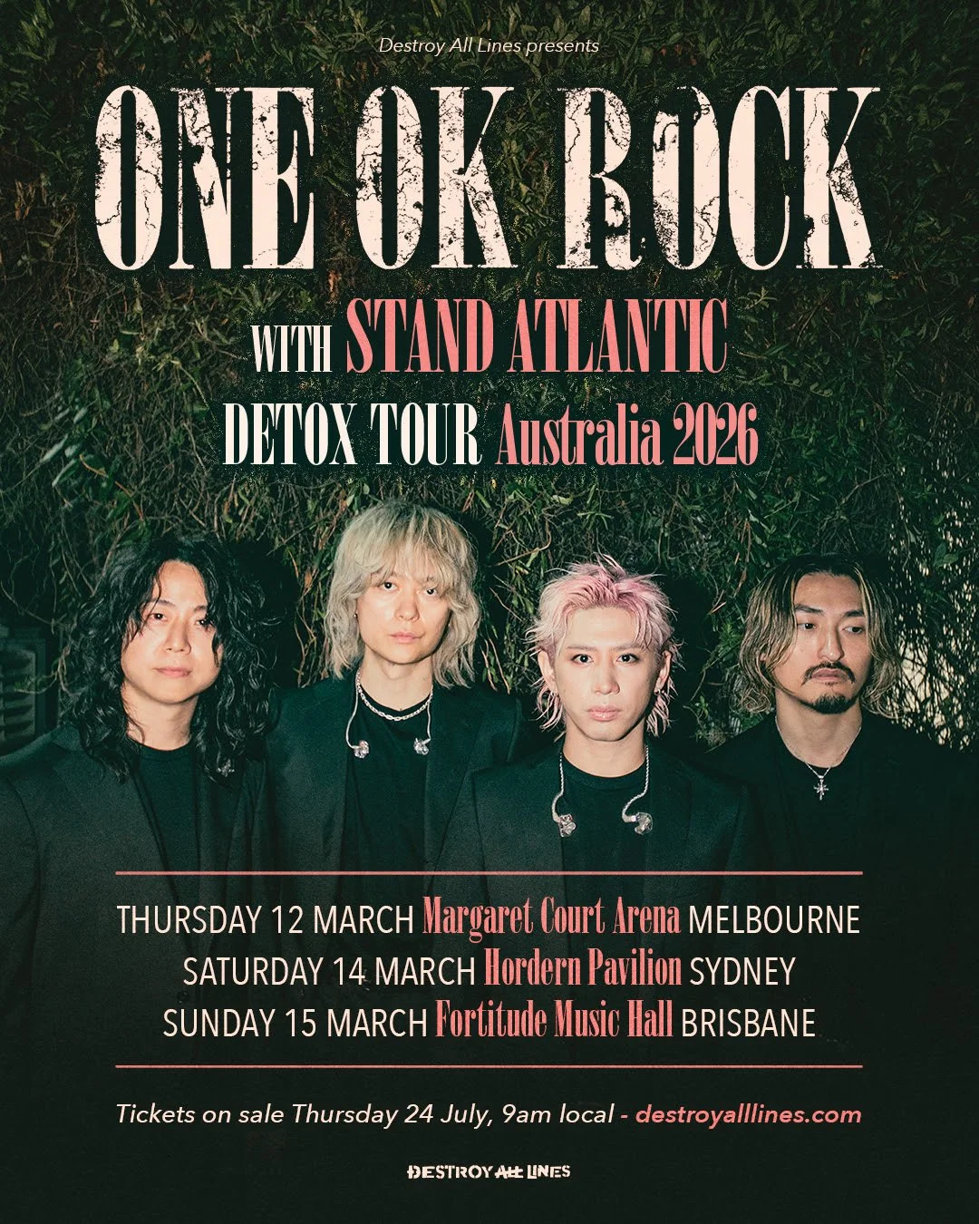 ONE OK ROCK ANNOUNCE AUSTRALIAN 2026 HEADLINE TOUR