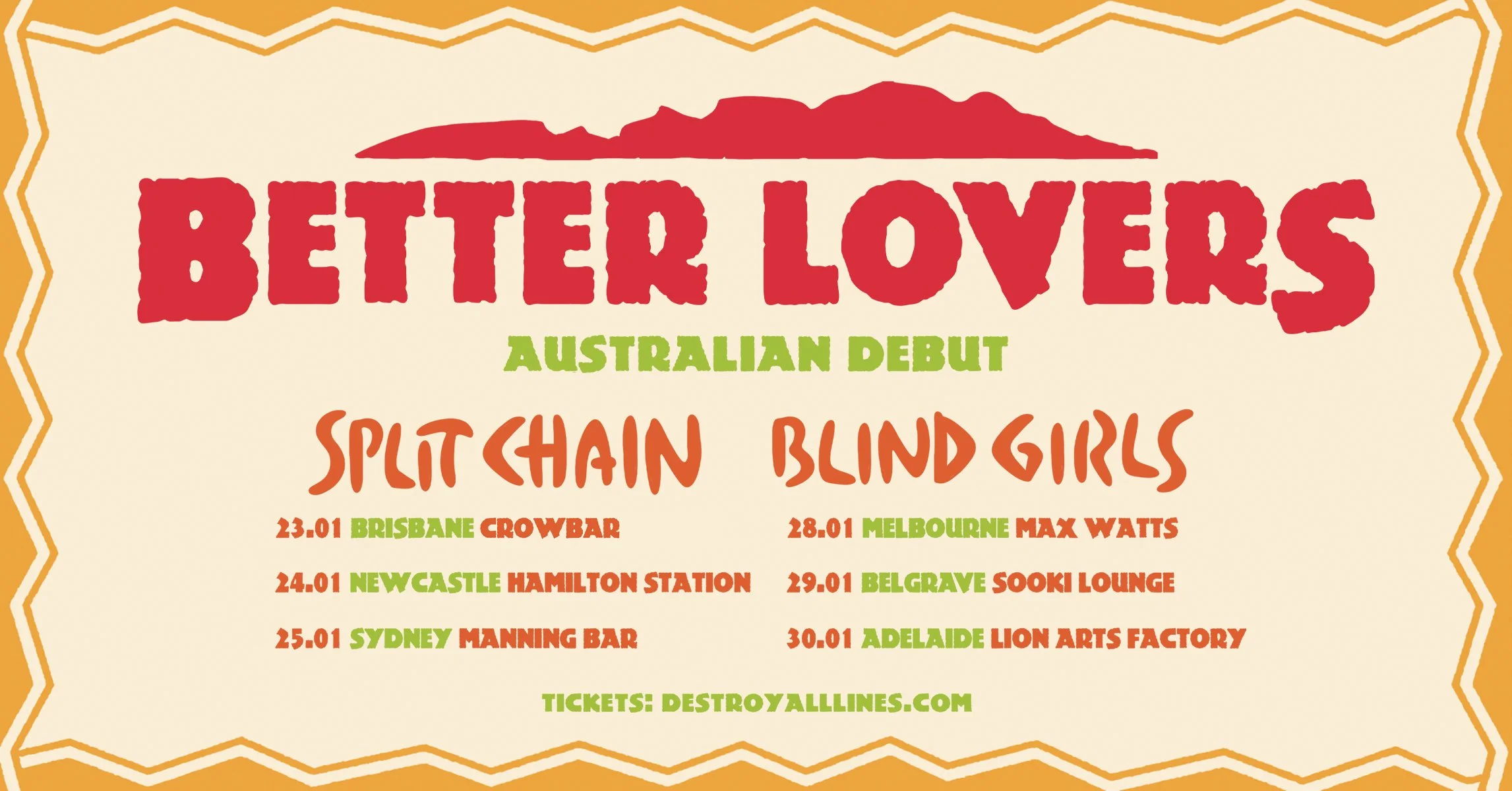 Better Lovers Australian Debut Headline Tour With Split Chain + Blind Girls