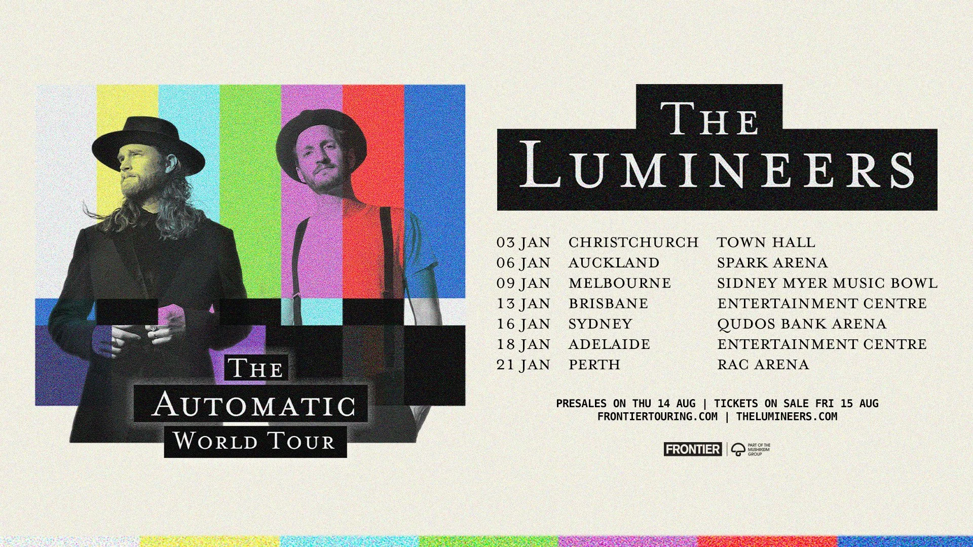 THE LUMINEERS ANNOUNCE RETURN TO AUSTRALIA & NEW ZEALAND NEXT JANUARY – THE AUTOMATIC WORLD TOUR