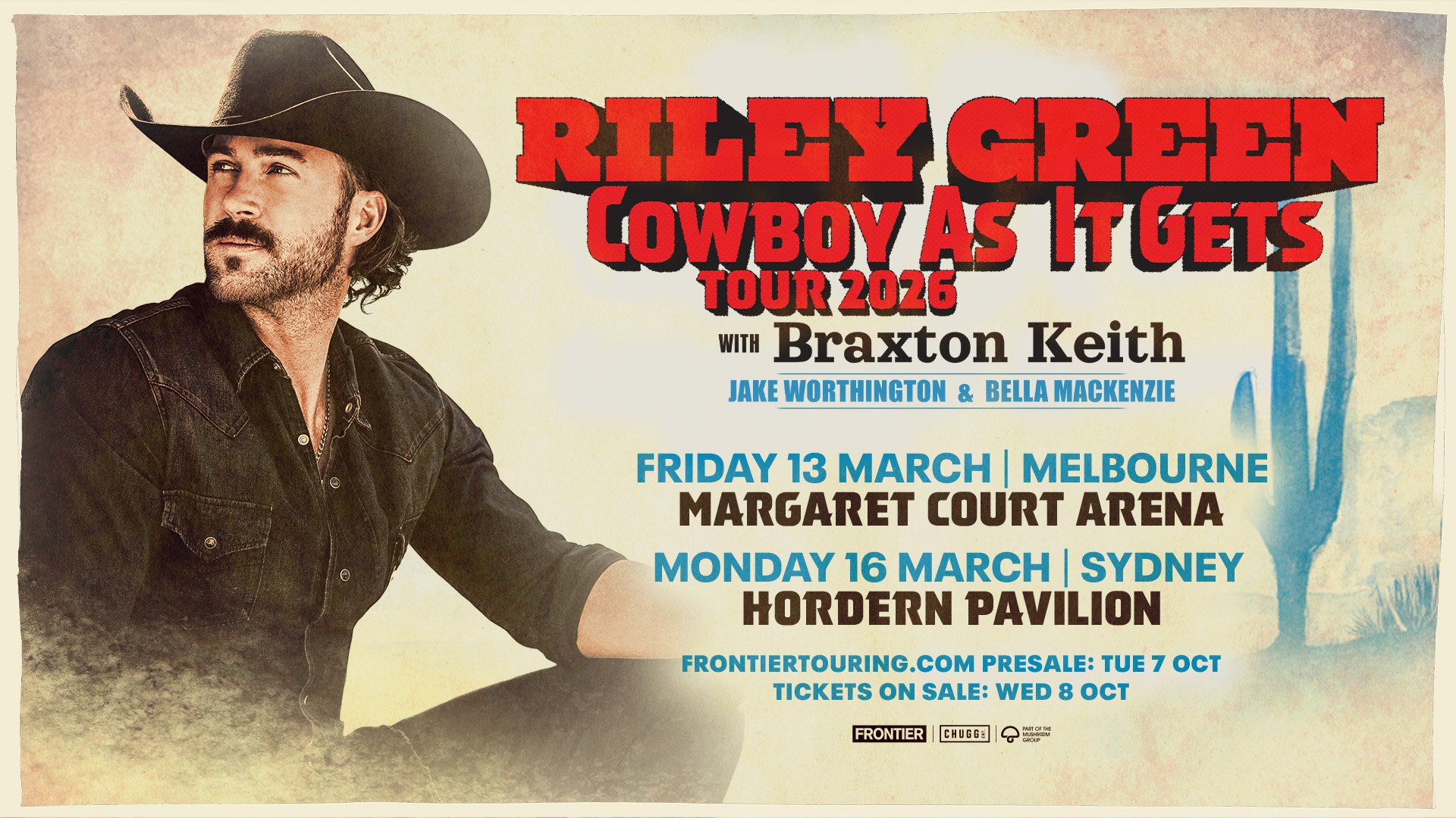 Riley Green (USA) announces the Cowboy As It Gets Tour