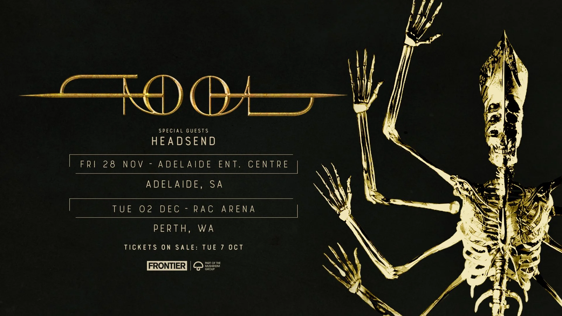 TOOL (USA) announce indoor arena headline shows in ADELAIDE &amp; PERTH