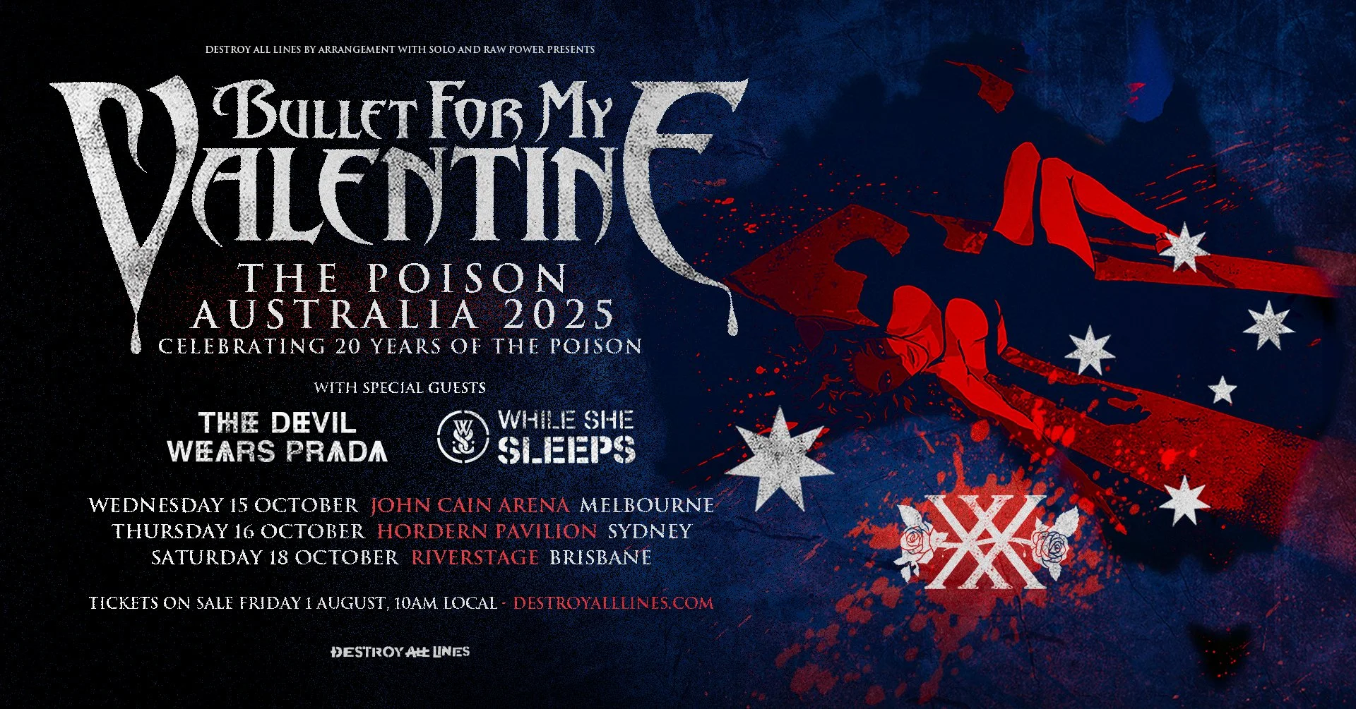 BULLET FOR MY VALENTINE 2025 AUSTRALIAN HEADLINE TOUR