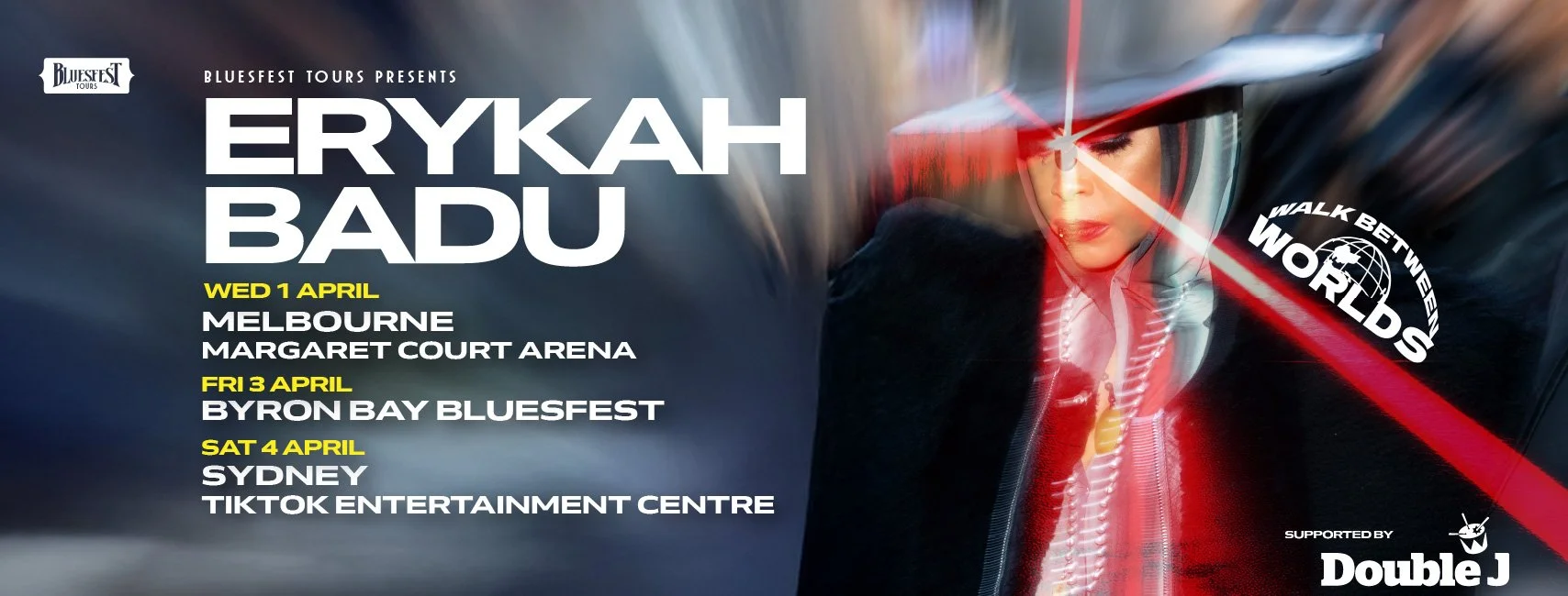 Bluesfest Tours Presents Erykah Badu Walk Between Worlds - Australia Tour April 2026