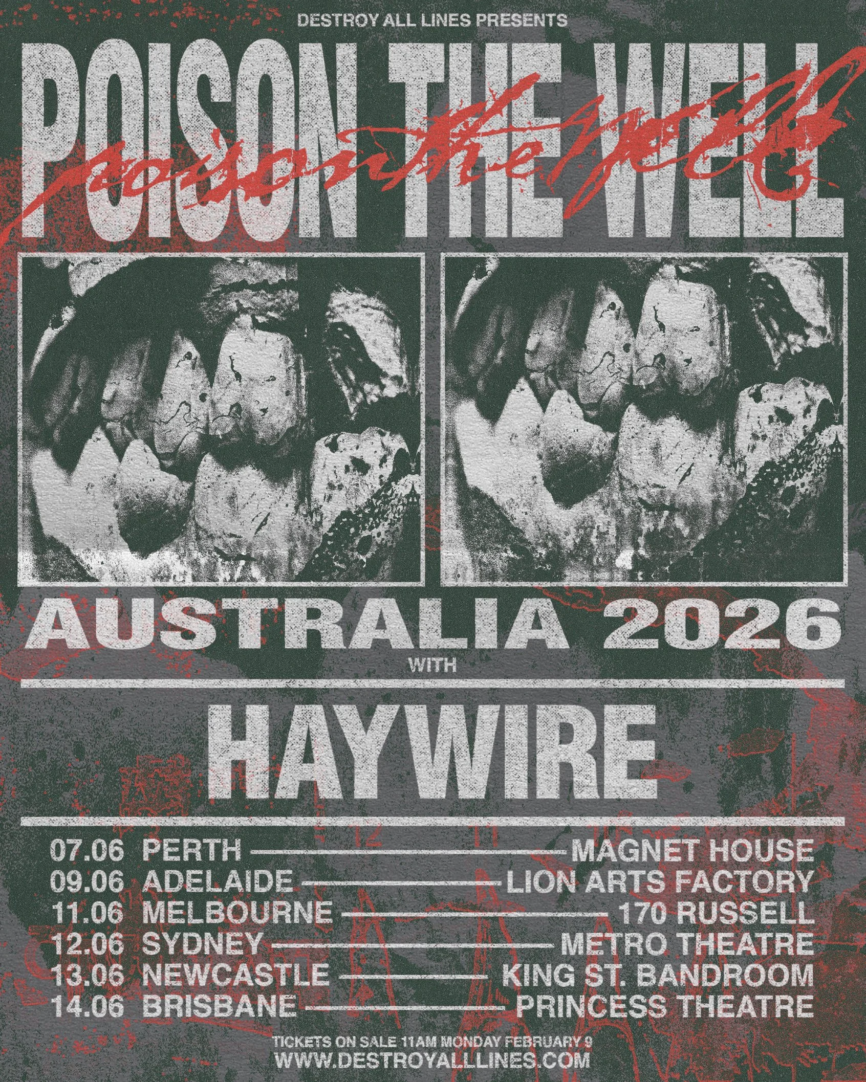 Poison The Well Australian Tour 2026 With Special Guests Haywire