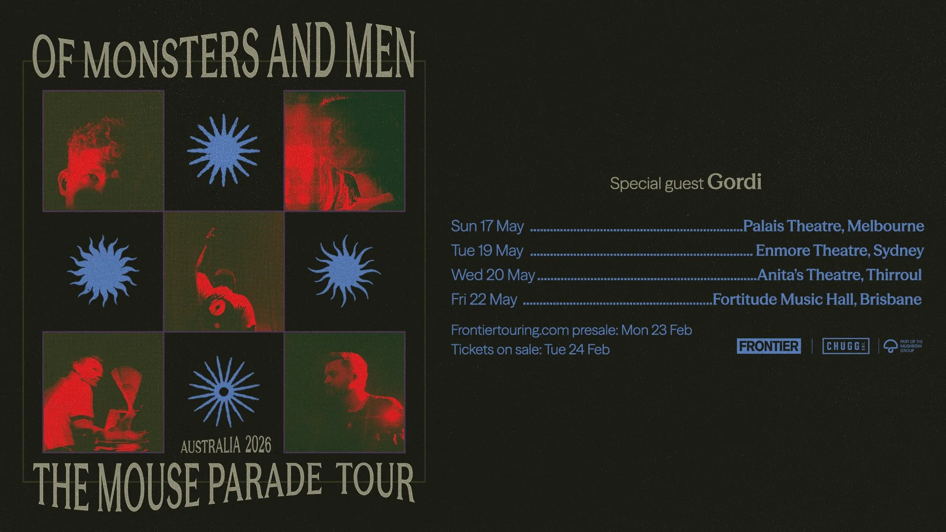 OF MONSTERS AND MEN ANNOUNCE RETURN TO AUSTRALIA WITH THE MOUSE PARADE TOUR – HEADLINE DATES FOR MAY 2026