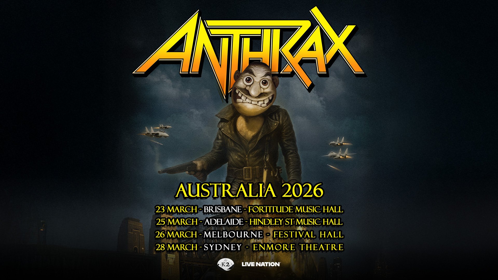 ANTHRAX CONFIRMS 4 MASSIVE AUSTRALIAN DATES FOR MARCH 2026