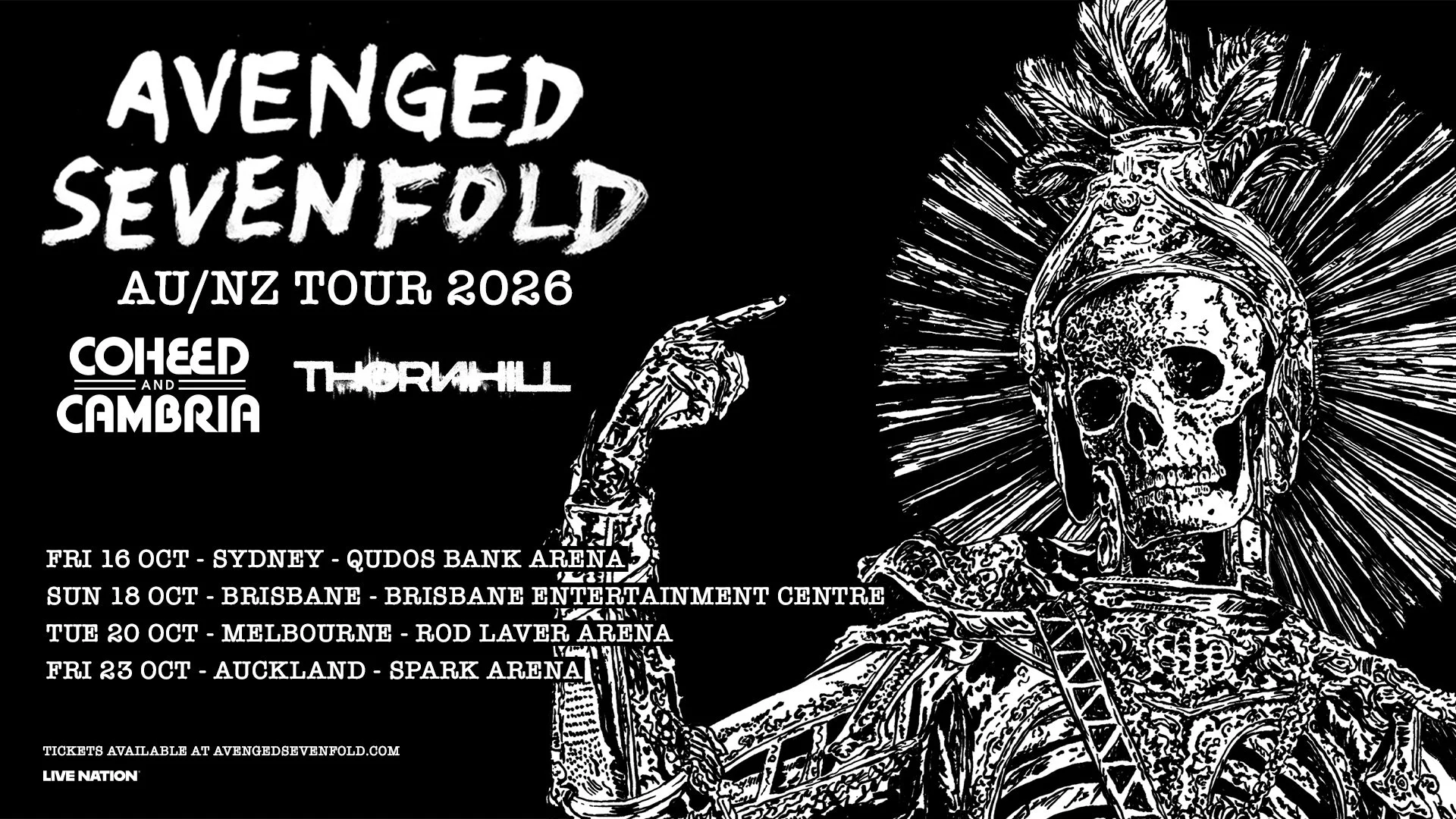 AVENGED SEVENFOLD ANNOUNCES EPIC RETURN TO AU &amp; NZ AFTER 12 YEARS