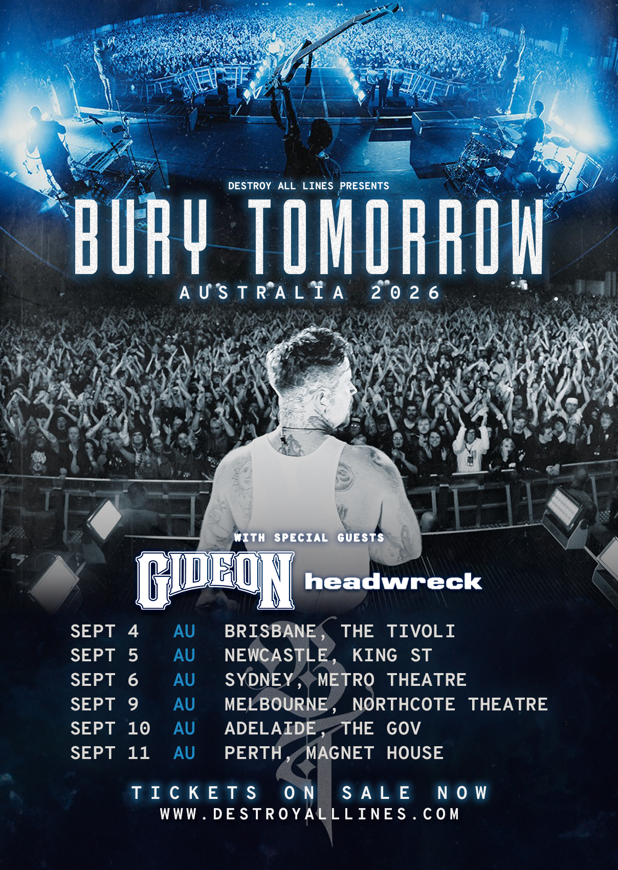 Bury Tomorrow (UK) add Headwreck as national supports to their Australian tour with Gideon (US) this September
