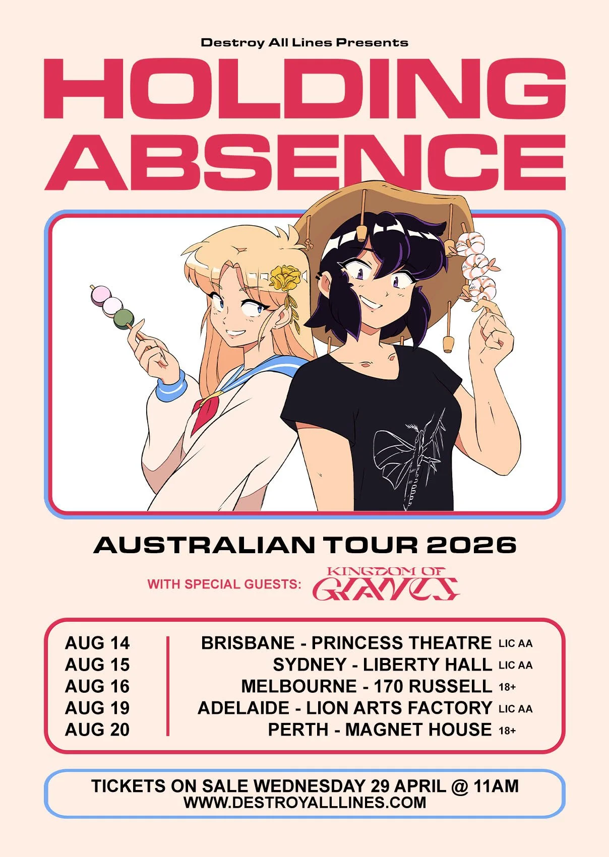 Holding Absence (UK) announce Australian Tour with Kingdom of Giants (US) this August