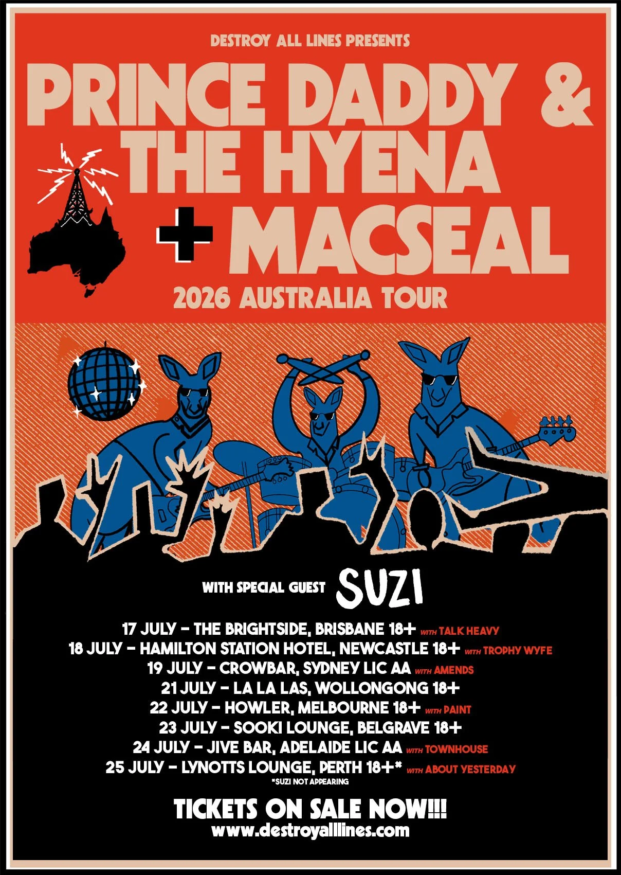 PRINCE DADDY &amp; THE HYENA (US) + MACSEAL (US) ANNOUNCE LOCAL SUPPORTS FOR AUS CO-HEADLINE TOUR