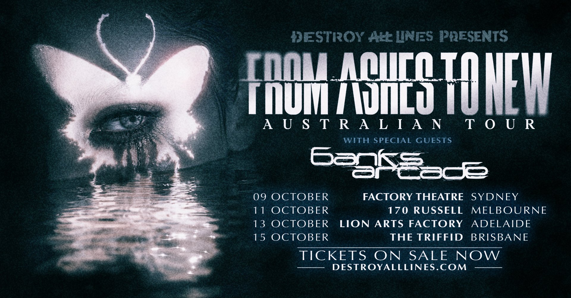 From Ashes To New Australian Tour 2026 With Special Guests Banks Arcade