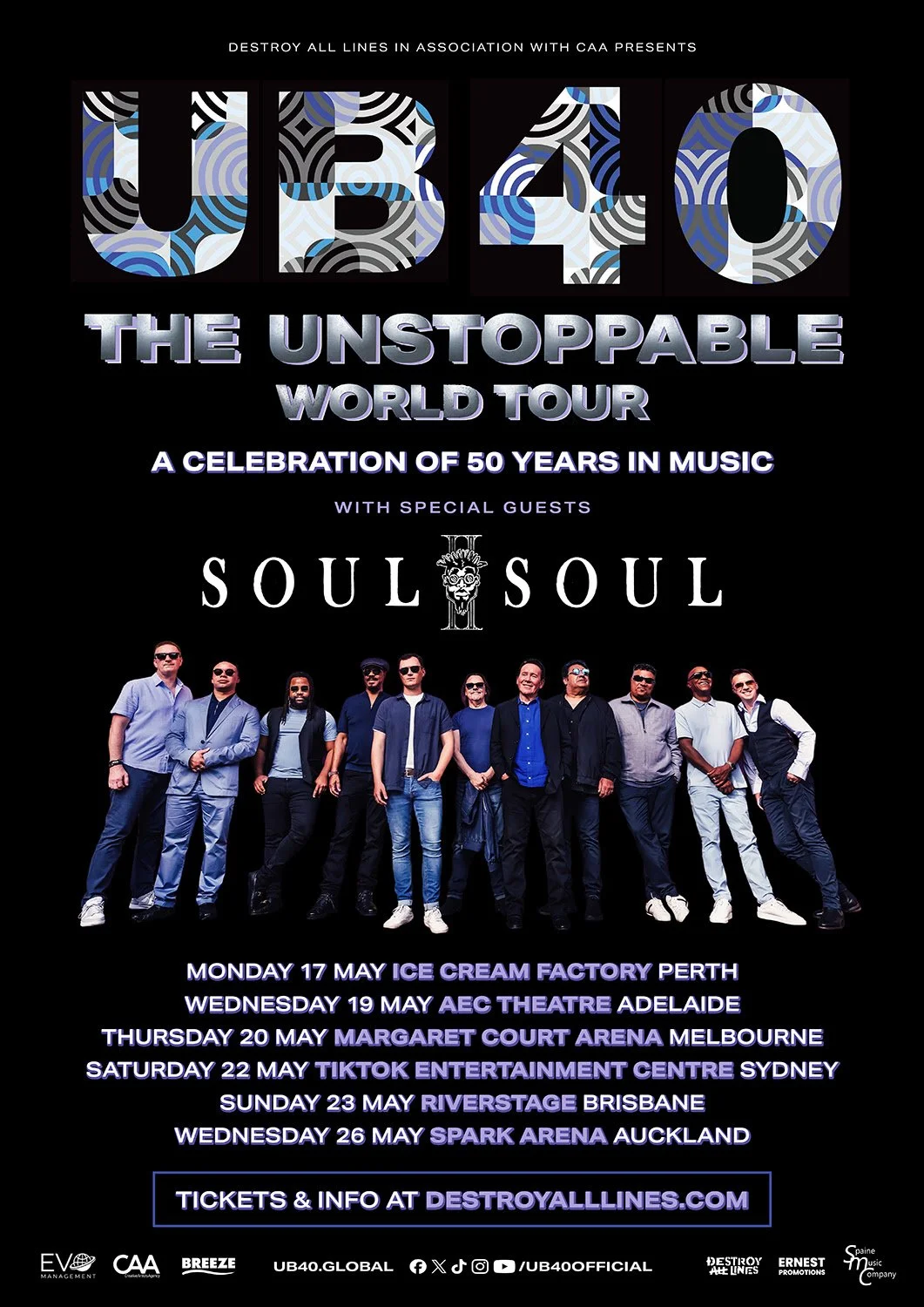 UB40 are bringing the Unstoppable World Tour to Australia &amp; New Zealand