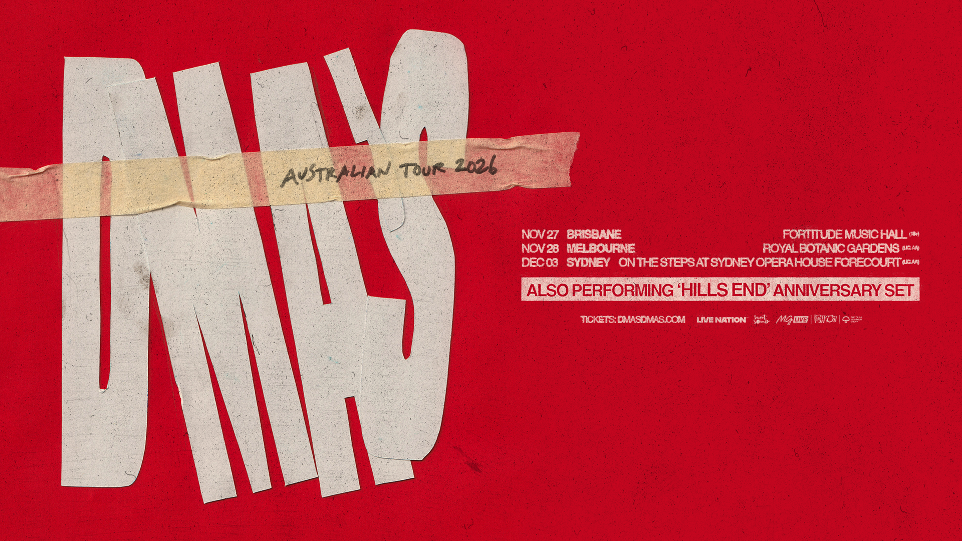 DMA’S ANNOUNCE SPECIAL GUESTS FOR AUSTRALIAN TOUR 2026