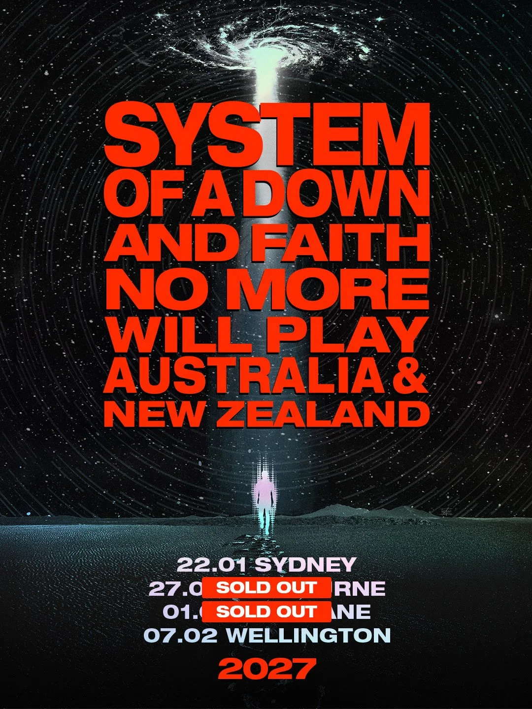 SYSTEM OF A DOWN AND FAITH NO MORE SELL OUT MELBOURNE AND BRISBANE STADIUMS