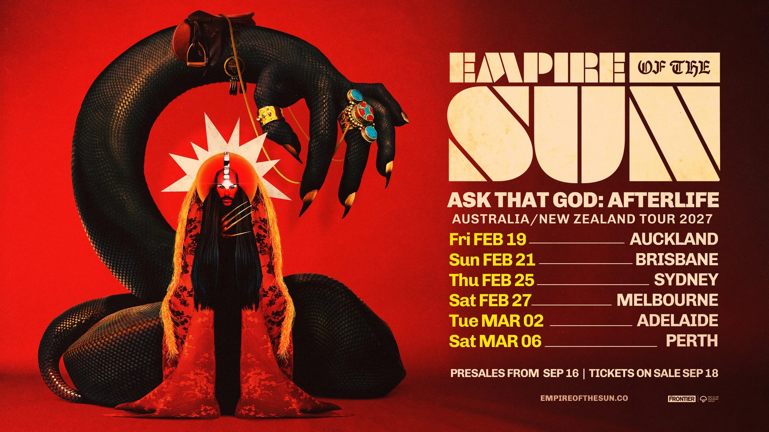 EMPIRE OF THE SUN announce 6-date tour of Australia &amp; New Zealand for February &amp; March 2027