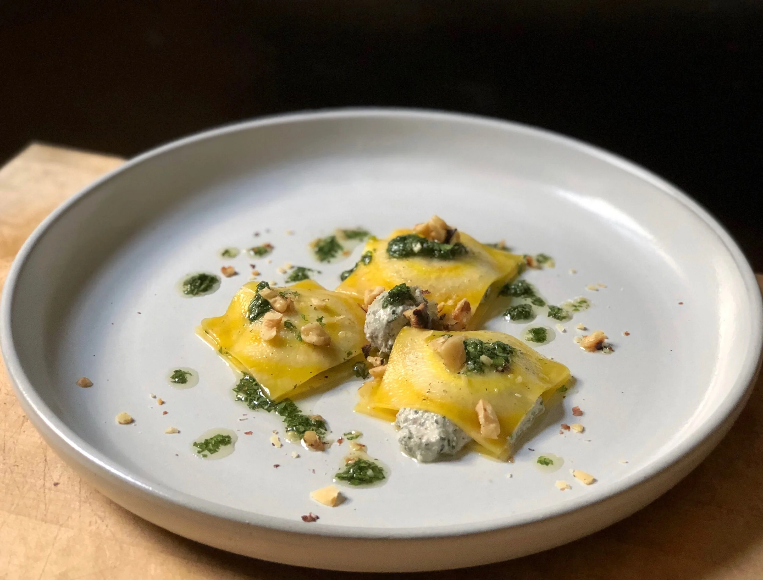 Raw Beet Ravioli