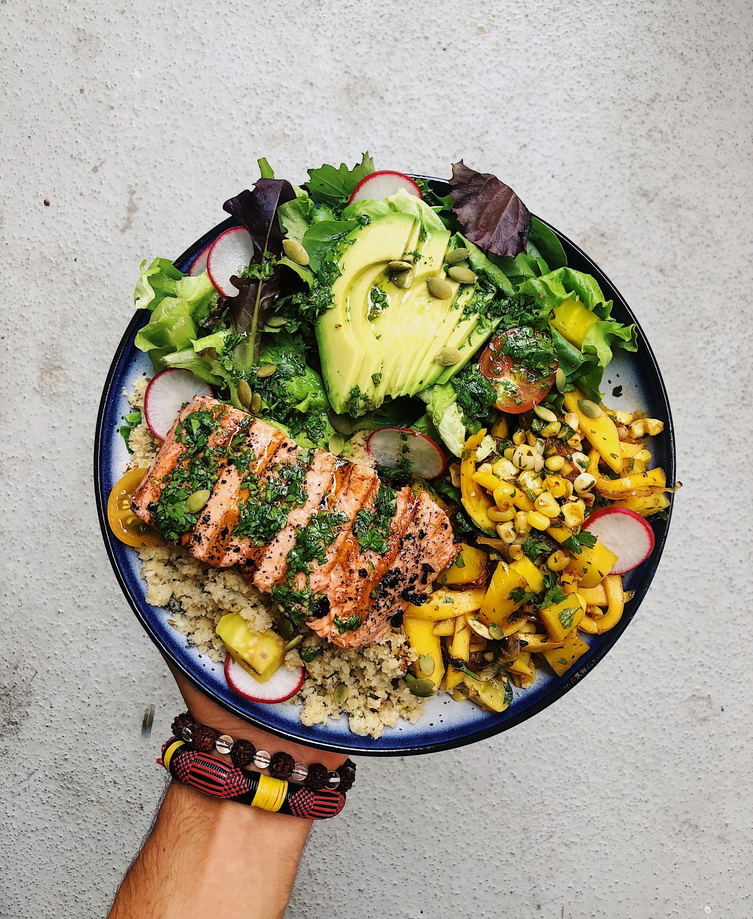 Grilled Salmon Mexican Salad