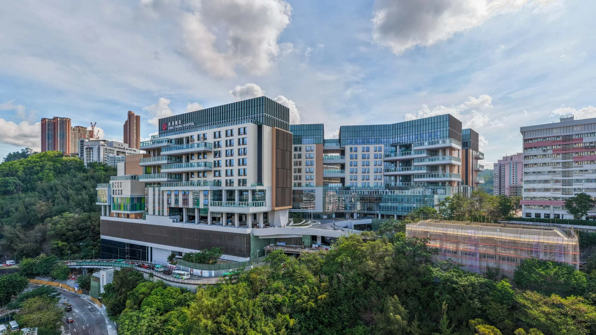 Kwai Chung Hospital Phase 2 Under Construction Designed by Farrells Built by Shui On Photographed for Farrells / Shui On