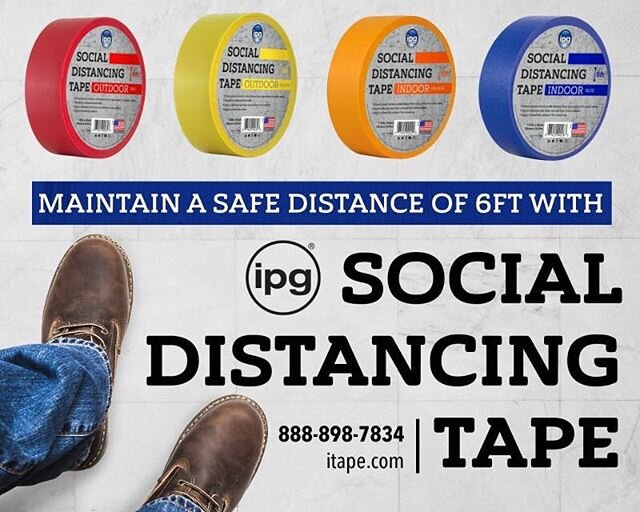 IPG has you covered for all social distancing tape needs! Everything from polyethylene tape, aisle marking tape, masking tape to barricade ribbon.
.
.
Use promo code AISLE25 on your next purchase order to save 25% on all aisle marking tape products! 